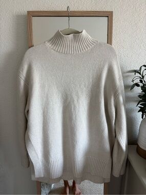 Cozy Cream Mock Neck Women's Sweater HM